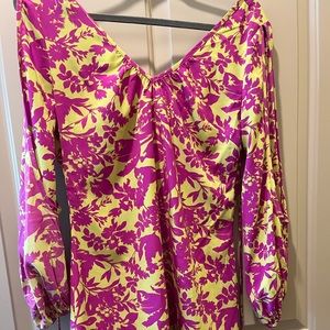 Cutout sleeve floral dress